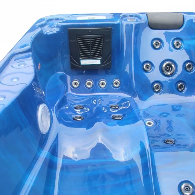 bazen hidromasažni jacuzzi vanjski modena - plavi mramor 205x130x70 cm - slika 4