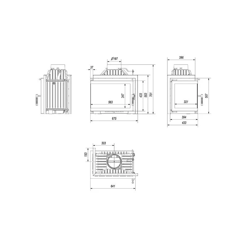simple maja 8kw m/s/l/bs ugradbeni kamin - slika 6