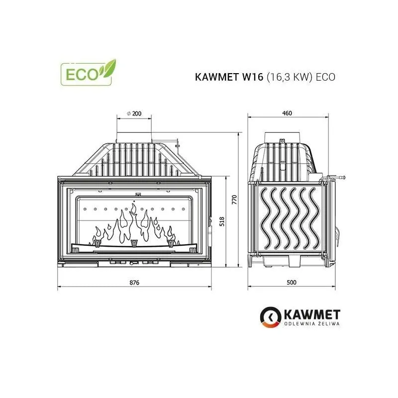 kamin ugradbeni kawmet w16 (16,3 kw) eco - slika 5