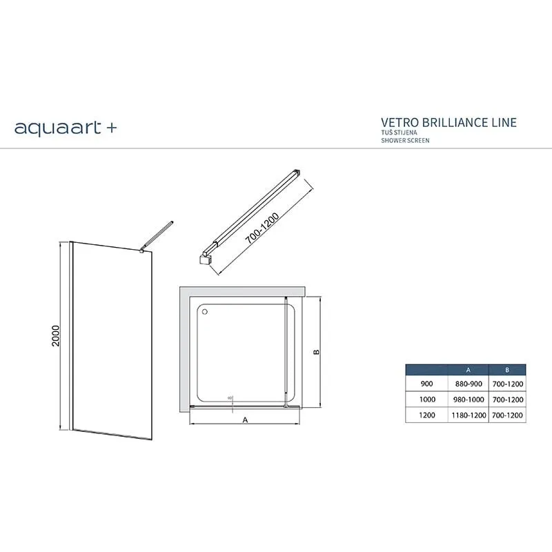 vetro brilliance line chrome 100 tuš stijena 100x200cm - slika 5