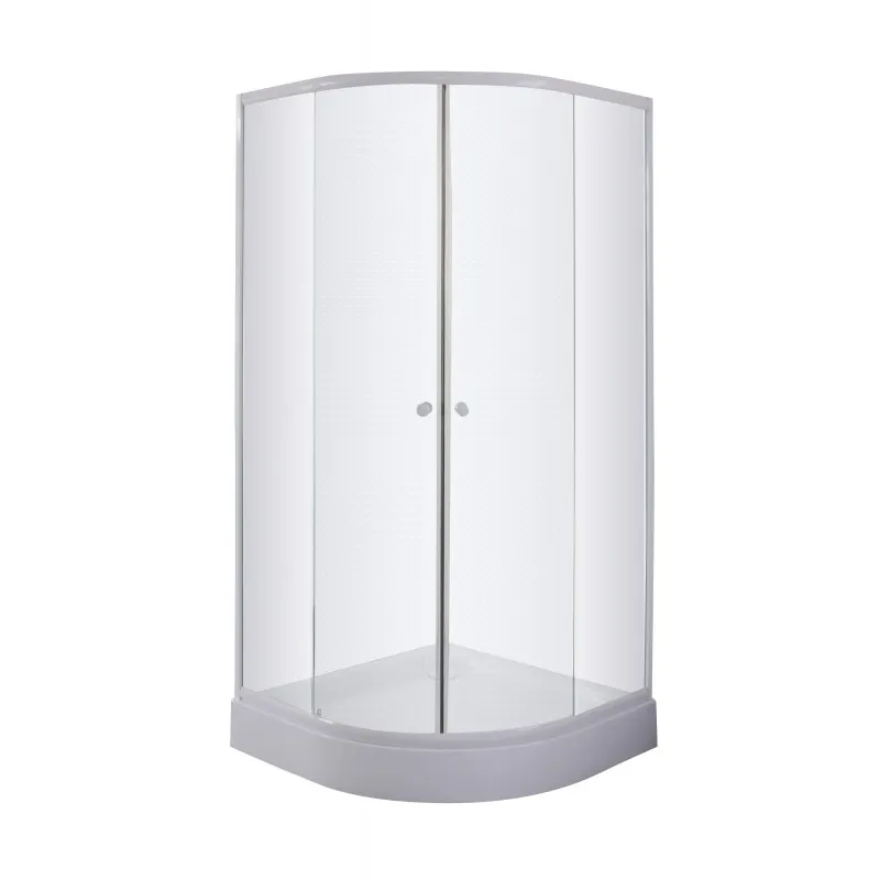 Polukružna tuš kabina s bijelim matiranim staklom 89-90x89-90x180cm - Mihovljan, Čakovec
