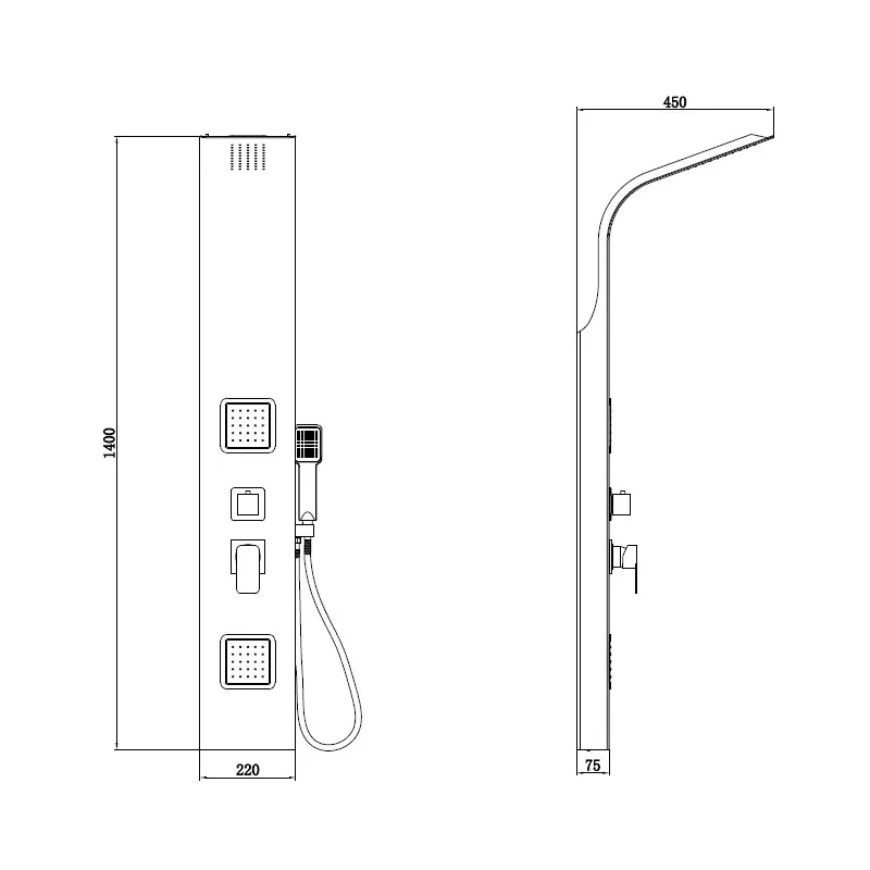 tuš panel gl-5808c 140×22 cm - slika 2