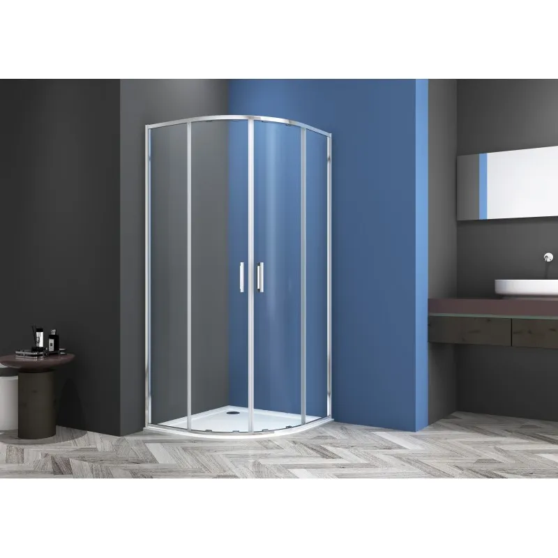 Polukružna Tuš kabina krom 90x90x200cm ESG Easy-Clean - Mihovljan, Čakovec