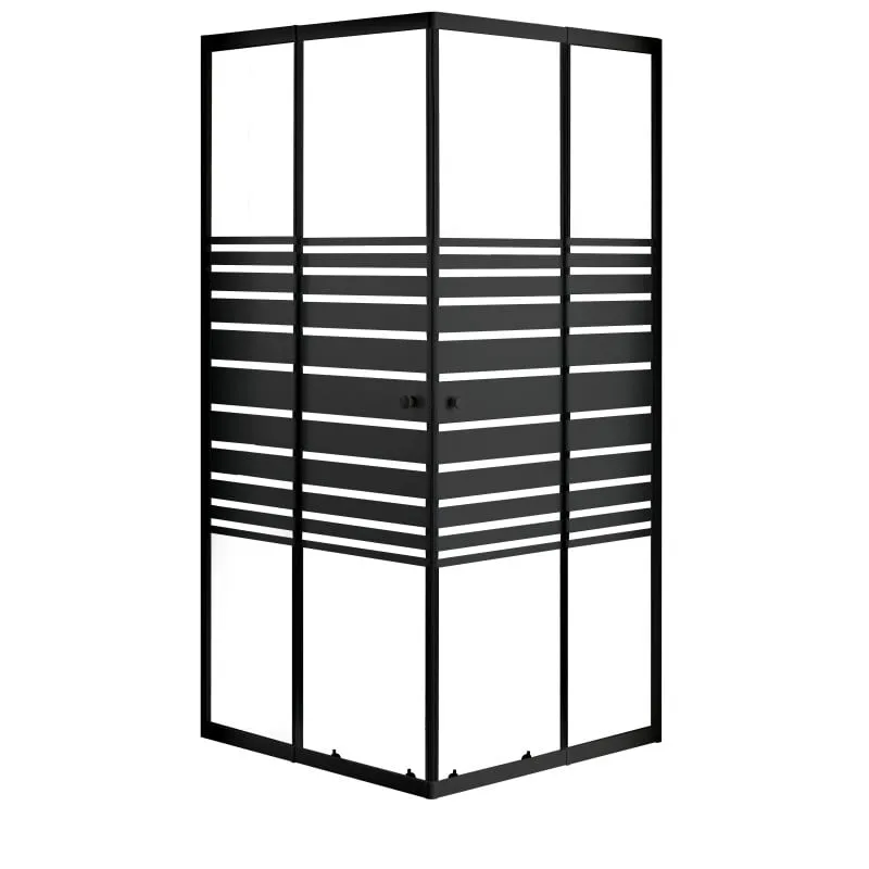 tuš kabina pravokutna , crna 78-90x190 cm - prugasta - slika 2