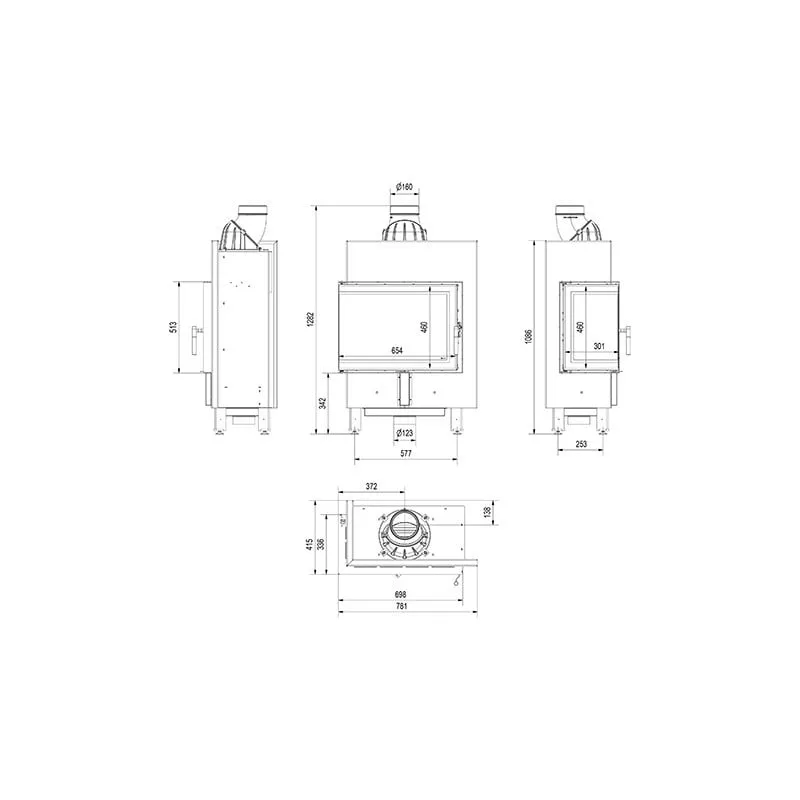 lucy 12 slim l/bs ugradbeni kamin - slika 5