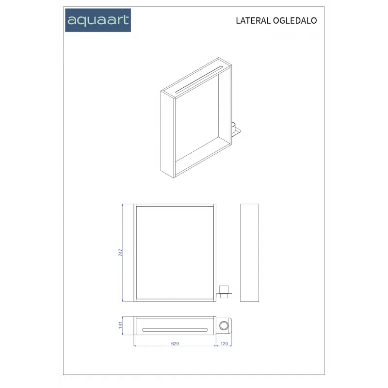 lateral ogledalo s led svjetiljkom hrast natural - slika 3