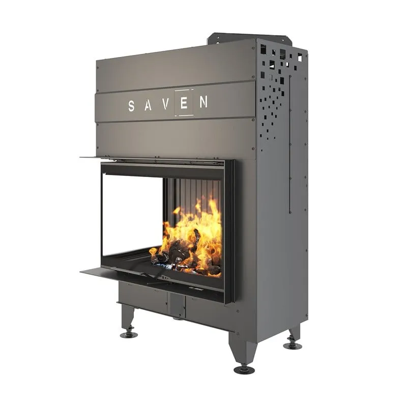 kamin ugradbeni g/saven energy up 75x50x47l (15,1 kw) - crni šamot - slika 2