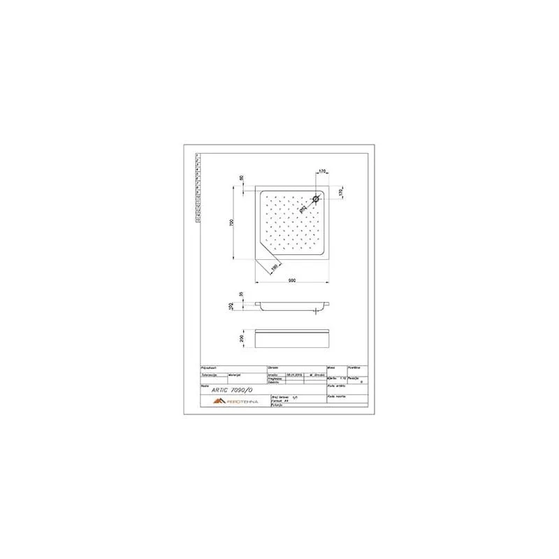 tuš kada artic 7090/o 700x900x195mm - slika 2