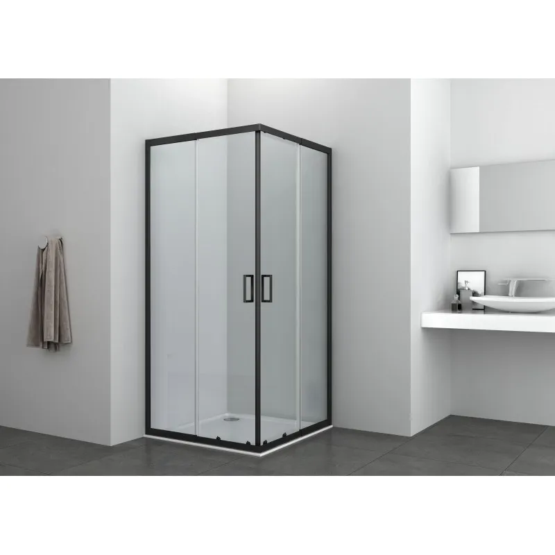 Pravokutna tuš kabina 78,5-90x190cm profili u crnom staklu debljine 5 mm - Mihovljan, Čakovec
