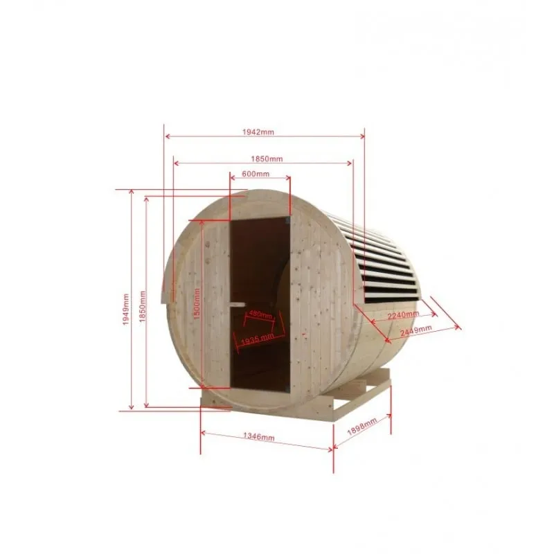 sauna vanjska nyborg l v sodu za 6 osobe 194,2x244,9x194,9 cm - slika 11