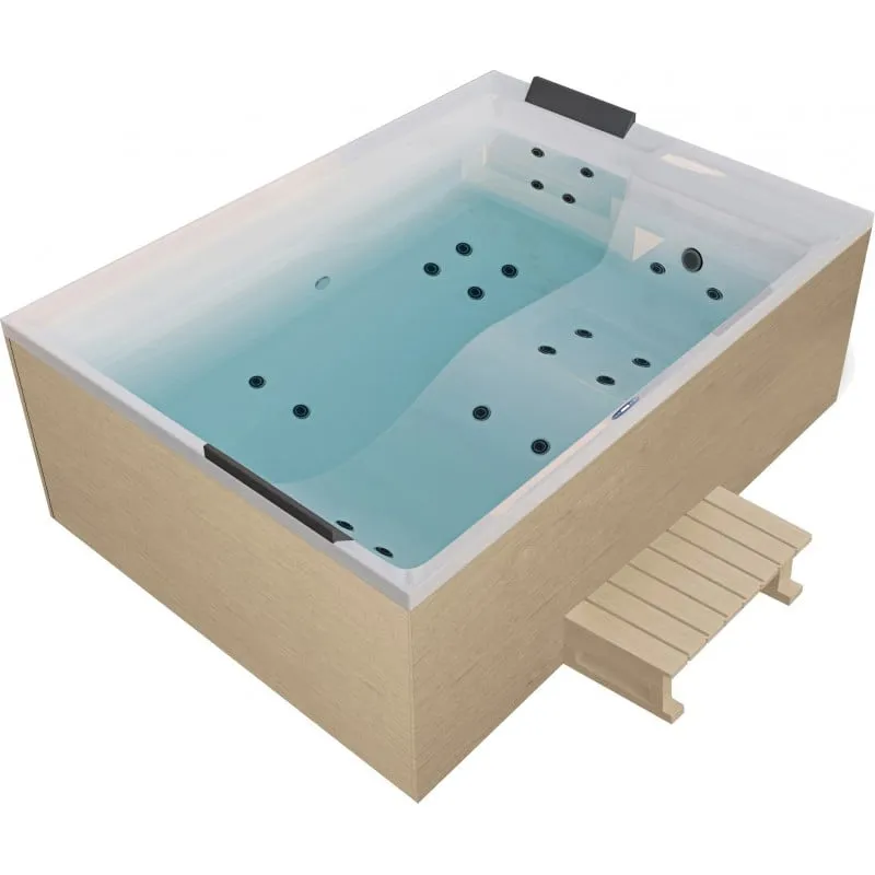 bazen hidromasažni - jacuzzi vanjski zadar - bijeli 190x140x70 cm, uključen pokrov i stepenice - slika 11