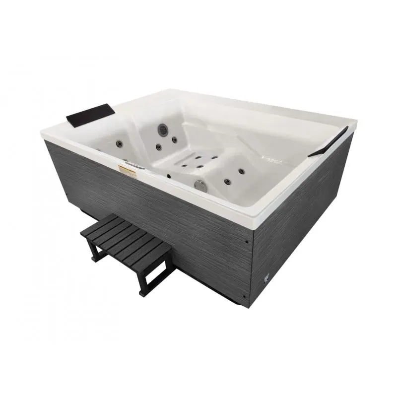 bazen hidromasažni - jacuzzi vanjski korfu - bijeli 190x140x70 cm, uključen pokrov i stepenicemi - slika 5