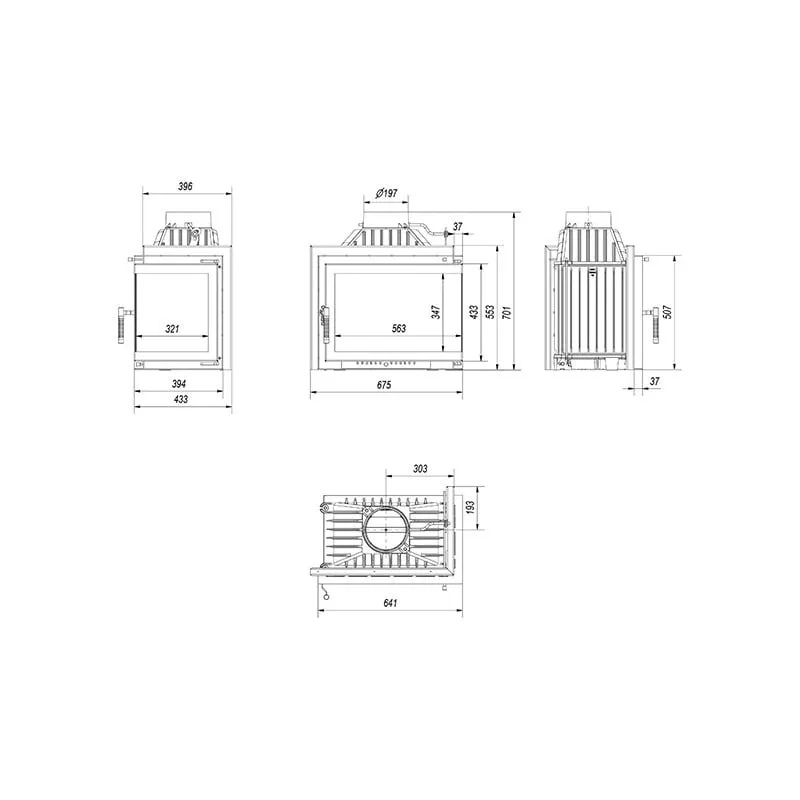simple maja 8kw m/s/p/bs ugradbeni kamin - slika 6