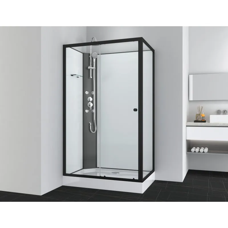 Tuš kabina VIVA 1 crna 120x80x225cm dvostrana - Mihovljan, Čakovec