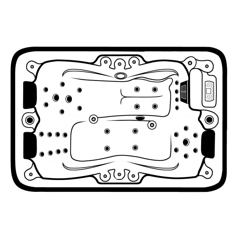bazen hidromasažni - jacuzzi vanjski modena - bijeli mramor 205x130x70 cm - slika 16