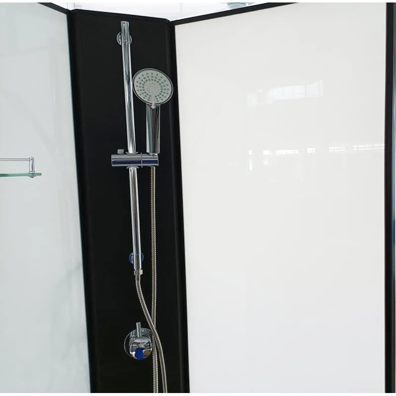 tuš kabina balaton 2 crna 90x90x203cm - slika 3