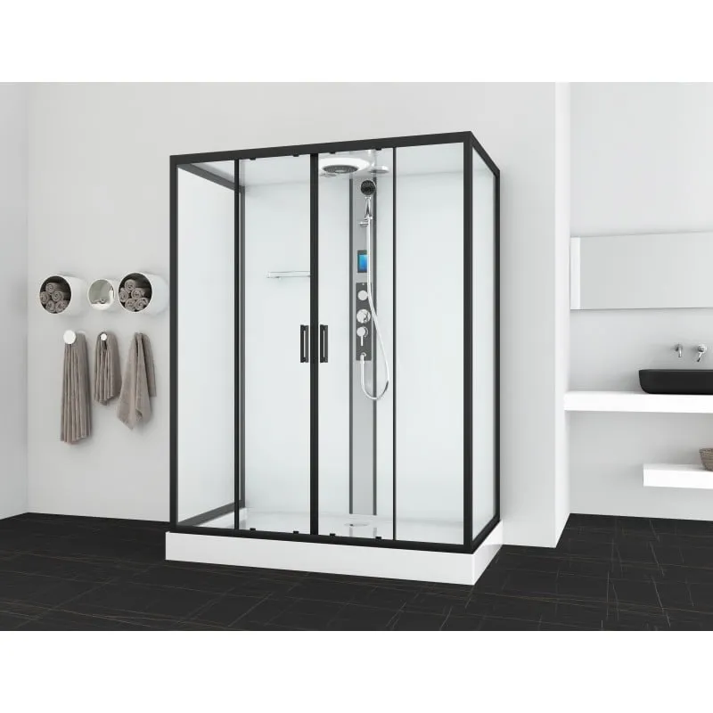 tuš kabina kompletna new york crna - 90 x 160 x 215 cm - slika 5