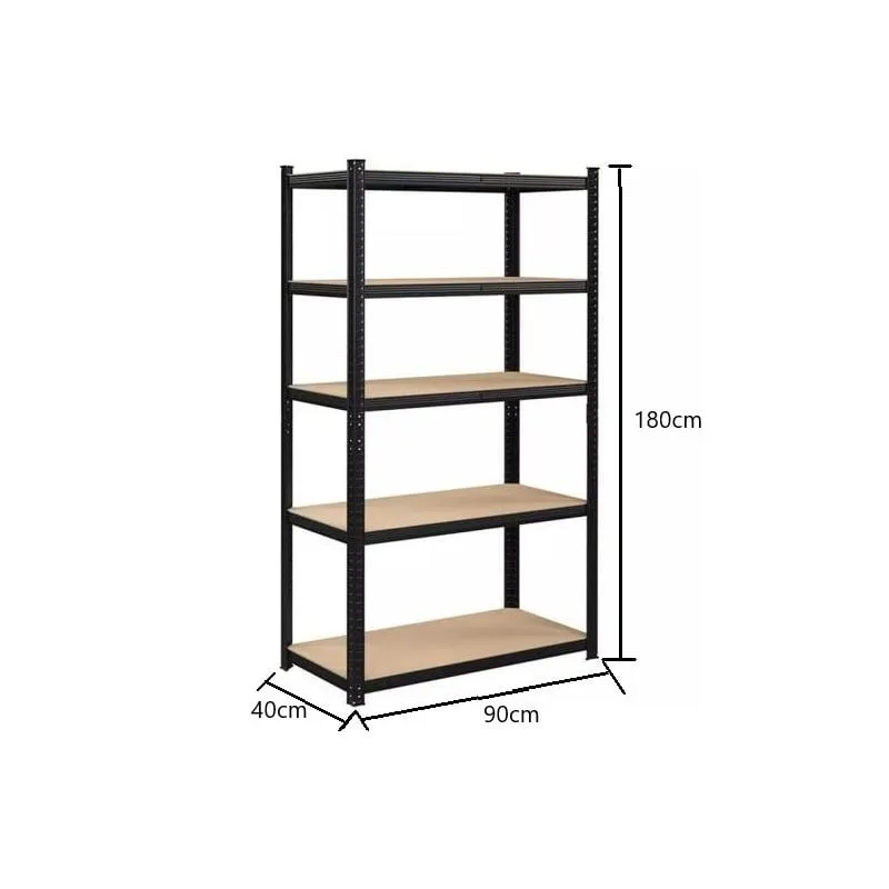 čvrsta polica crna 90x40x180 cm - slika 3