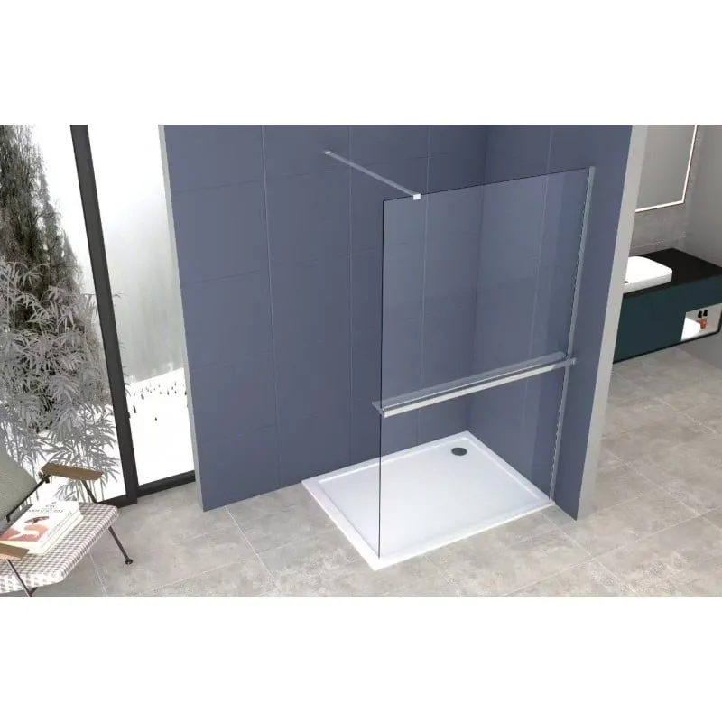 držač za ručnike + polica za walk in od aluminija 120 cm krom - slika 2