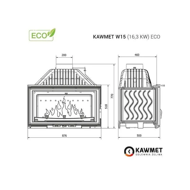 kamin ugradbeni kawmet w15 (16,3 kw) eco - slika 8