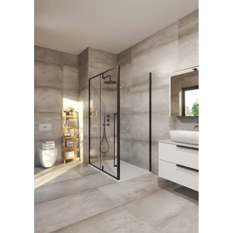 tk malaga 80100 black pravokutna tuš kabina 80x100x195 cm - slika 1