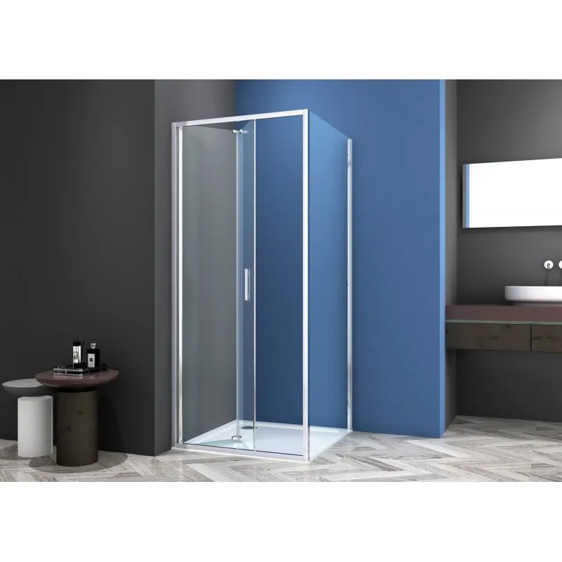 preklopna vrata krom 88-92x200cm 6mm easy-clean - slika 3