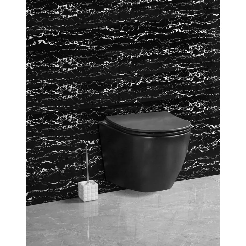 Mondo black viseća školjka s daskom - Rimless 490x370x370 mm - Mihovljan, Čakovec