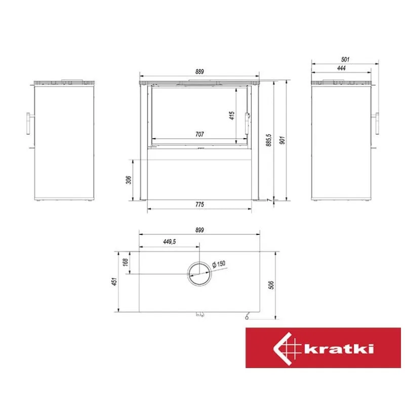 samostojeći kamin juno 12/c - slika 6