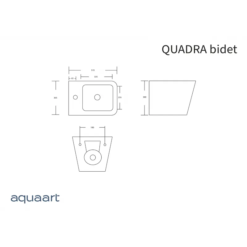 quadra viseći bide 515x365x300 mm - slika 4