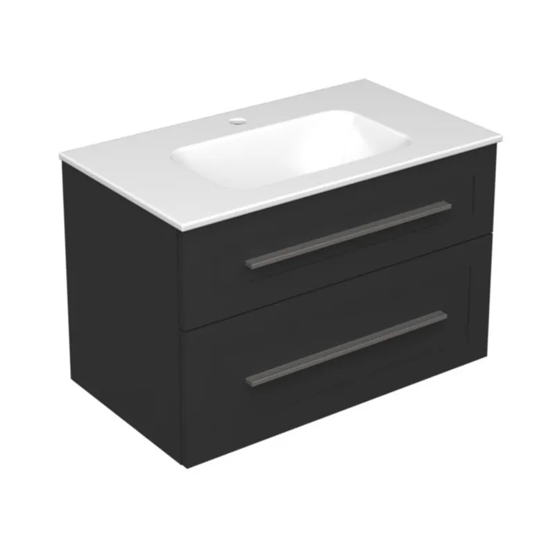 eternity 80 donji kupaonski ormarić grafit supermat sa srebrnom ručkicom - slika 2