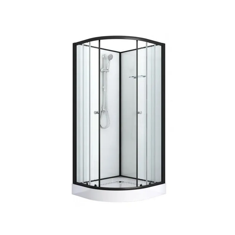 tuš kabina bijela 2 crna 90x90x203cm - slika 8