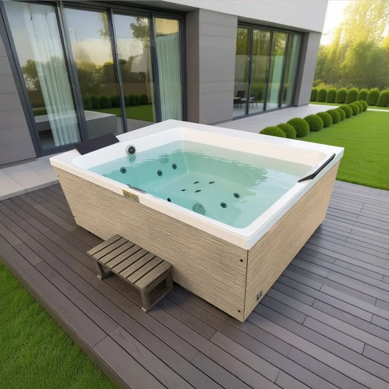 Bazen hidromasažni - jacuzzi vanjski ZADAR - bijeli 190x140x70 cm, uključen pokrov i stepenice - Mihovljan, Čakovec
