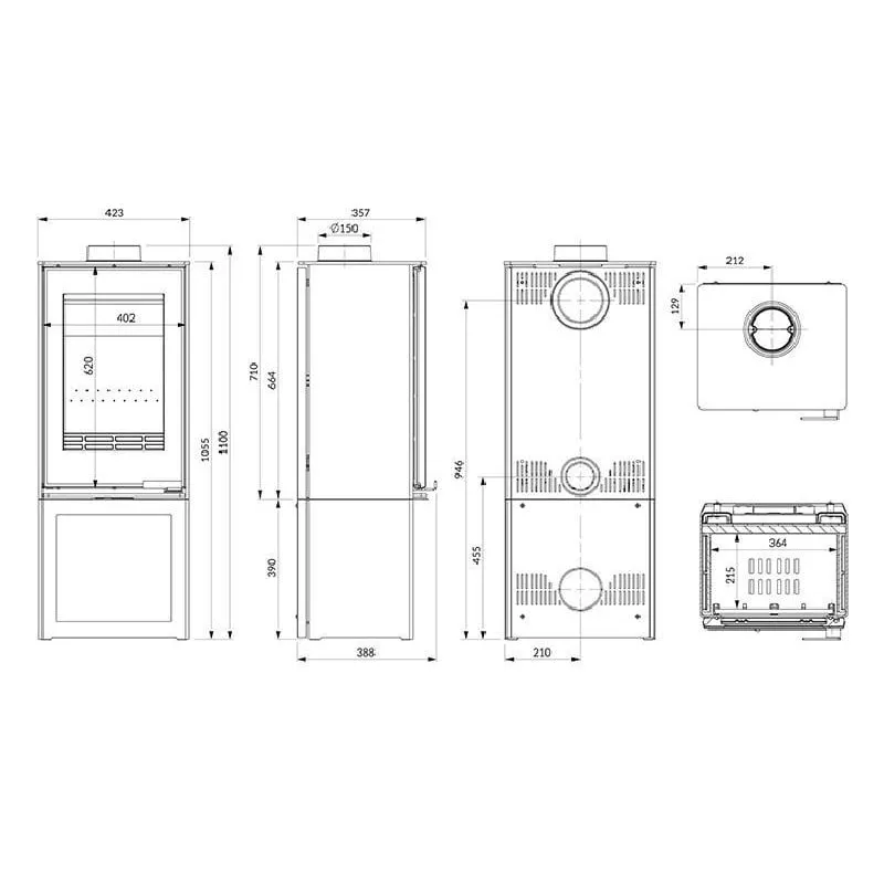 samostojeći štednjak kawmet venus s16 s-box decor (9,5 kw) eco - slika 5