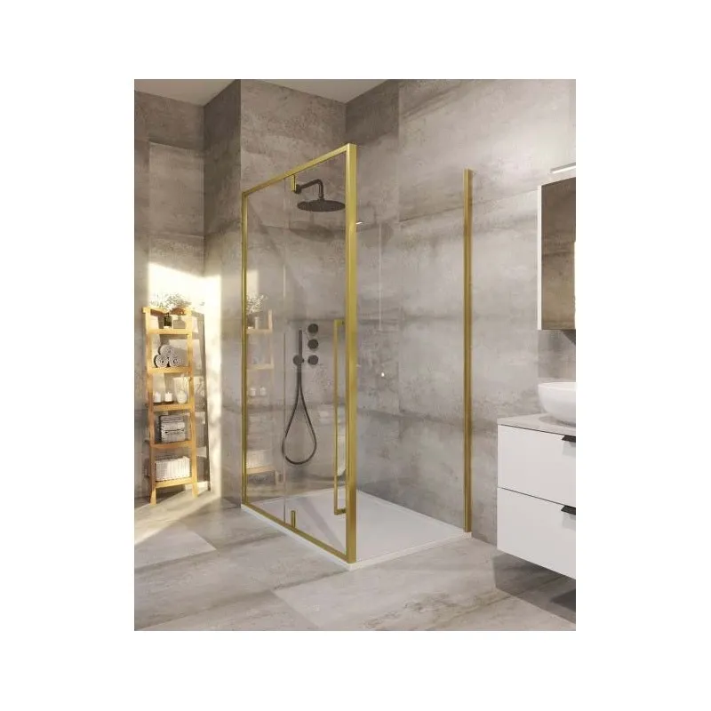tk malaga 80100 brushed gold pravokutna tuš kabina 80x100x195 cm - slika 1