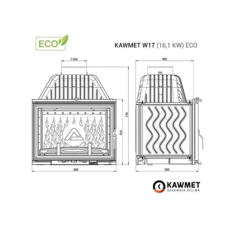 kamin ugradbeni kawmet w17 (16,1 kw) eco - slika 7