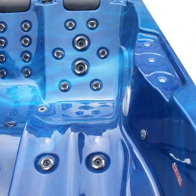 bazen hidromasažni jacuzzi vanjski modena - plavi mramor 205x130x70 cm - slika 5