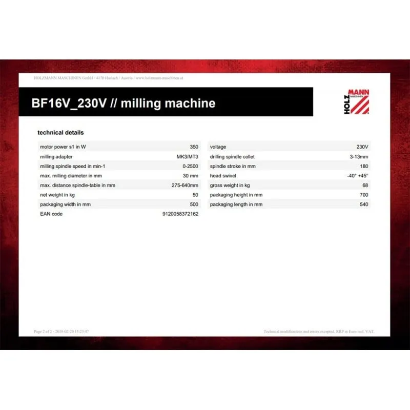 glodalica za metal bf16v_230v holzmann maschinen - slika 8