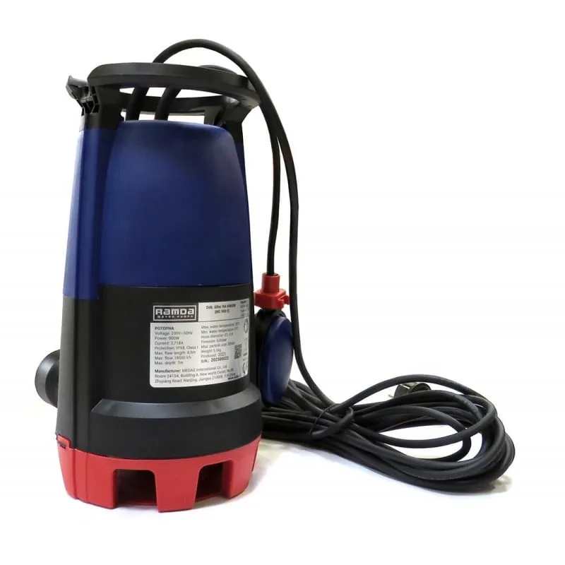 ramda mce900e potopna pumpa 900w, 2u1 za čistu-prljavo voda - slika 10