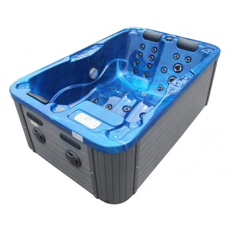 bazen hidromasažni jacuzzi vanjski modena - plavi mramor 205x130x70 cm - slika 2