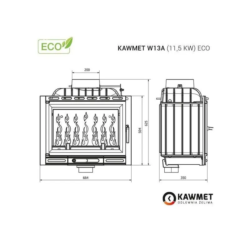 kamin ugradbeni kawmet w13a (11,5 kw) eco - slika 6