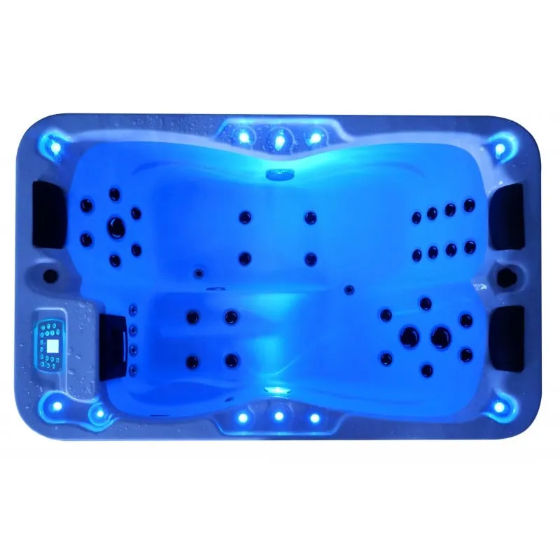 bazen hidromasažni - jacuzzi vanjski modena - bijeli mramor 205x130x70 cm - slika 17