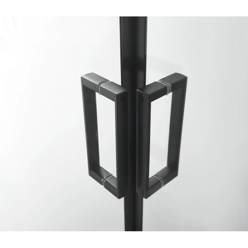 pravokutna tuš kabina 78,5-90x190cm profili u crnom staklu debljine 5 mm - slika 2