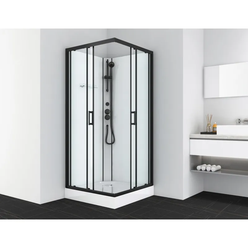 kompletna tuš kabina denver 90x90x210cm crna - slika 1