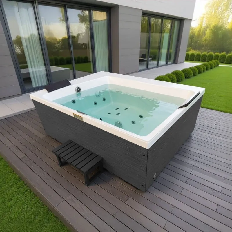 Bazen hidromasažni - jacuzzi vanjski KORFU - bijeli 190x140x70 cm, uključen pokrov i stepenicemi - Mihovljan, Čakovec