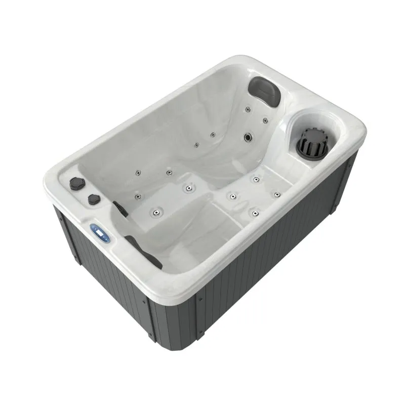 bazen hidromasažni- jacuzzi vanjski split - bijeli mramor 175x115x70 cm - slika 3