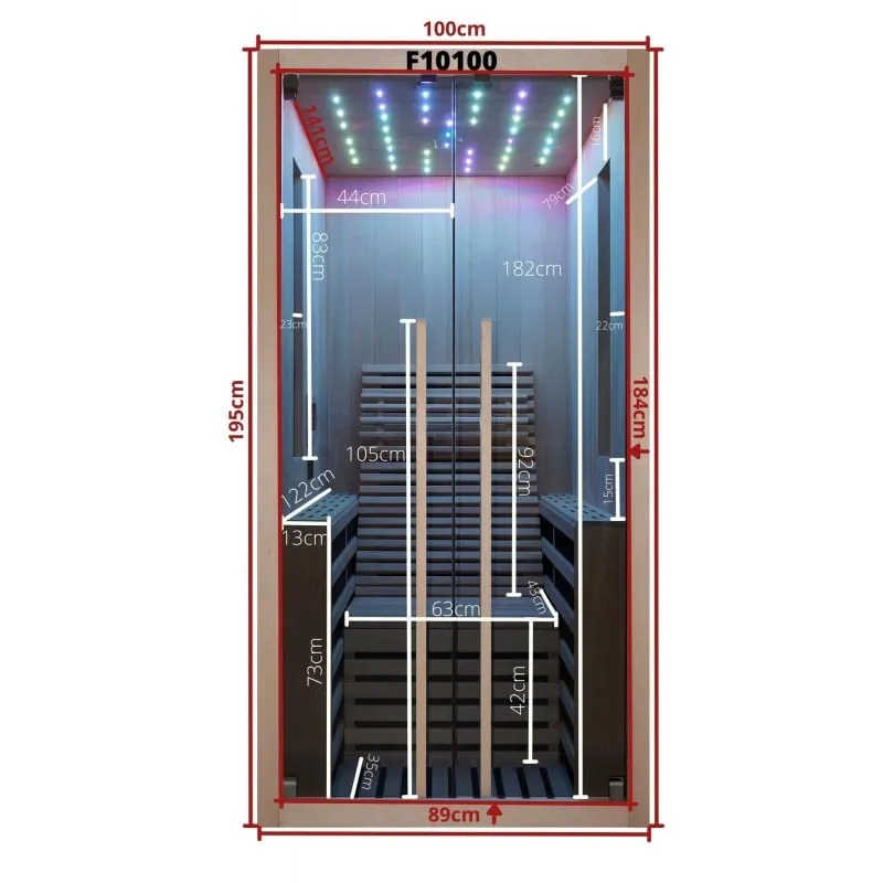 sauna infracrvena carbon 1 za 1 osobu 100x130x195 cm - slika 12