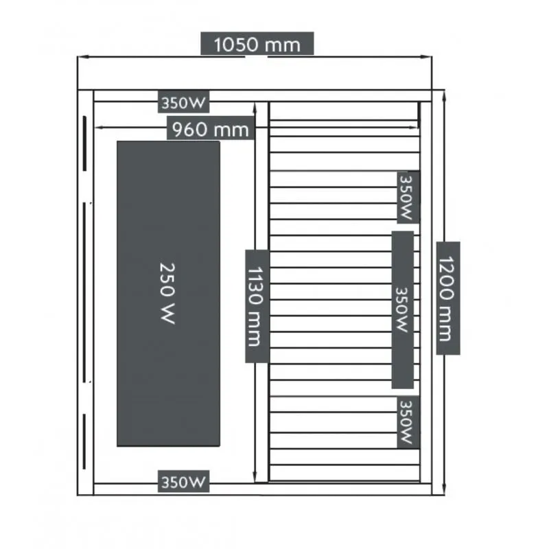 sauna infracrvena kabina safir za 2 osobe 120x105x195cm - slika 4