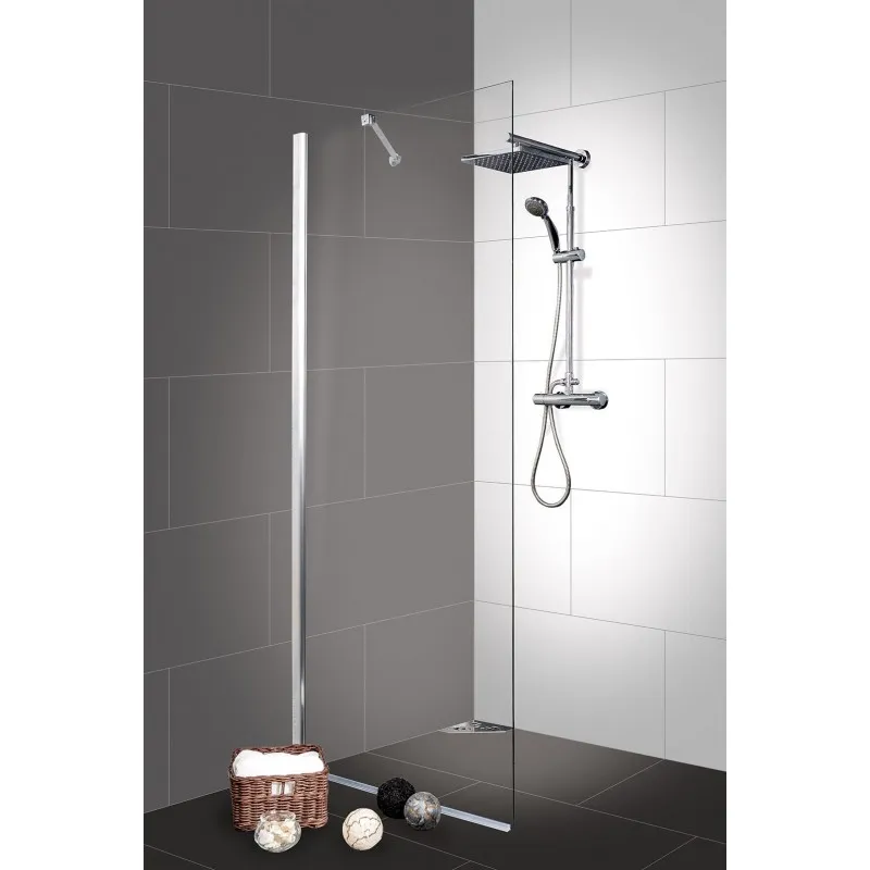 Stakleni fiksni dio za tuš stijenu krom 65-67x195cm (D1170) - Mihovljan, Čakovec