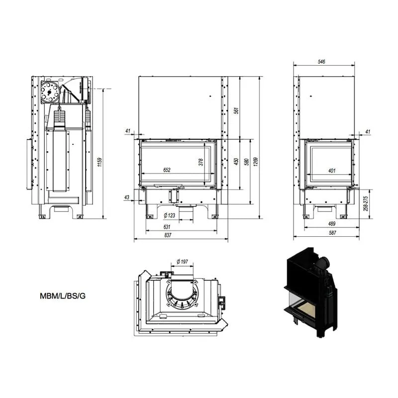 mbm l/bs/g ugradbeni kamin (a energetska klasa) - slika 6