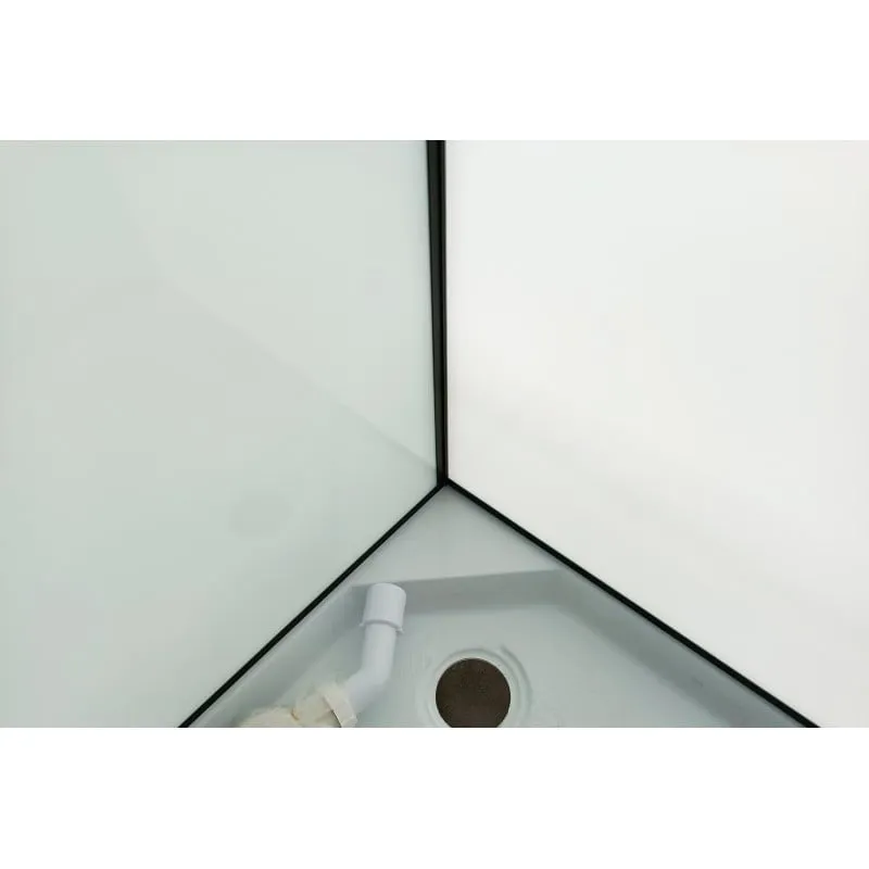 tuš kabina bijela 2 crna 90x90x203cm - slika 5
